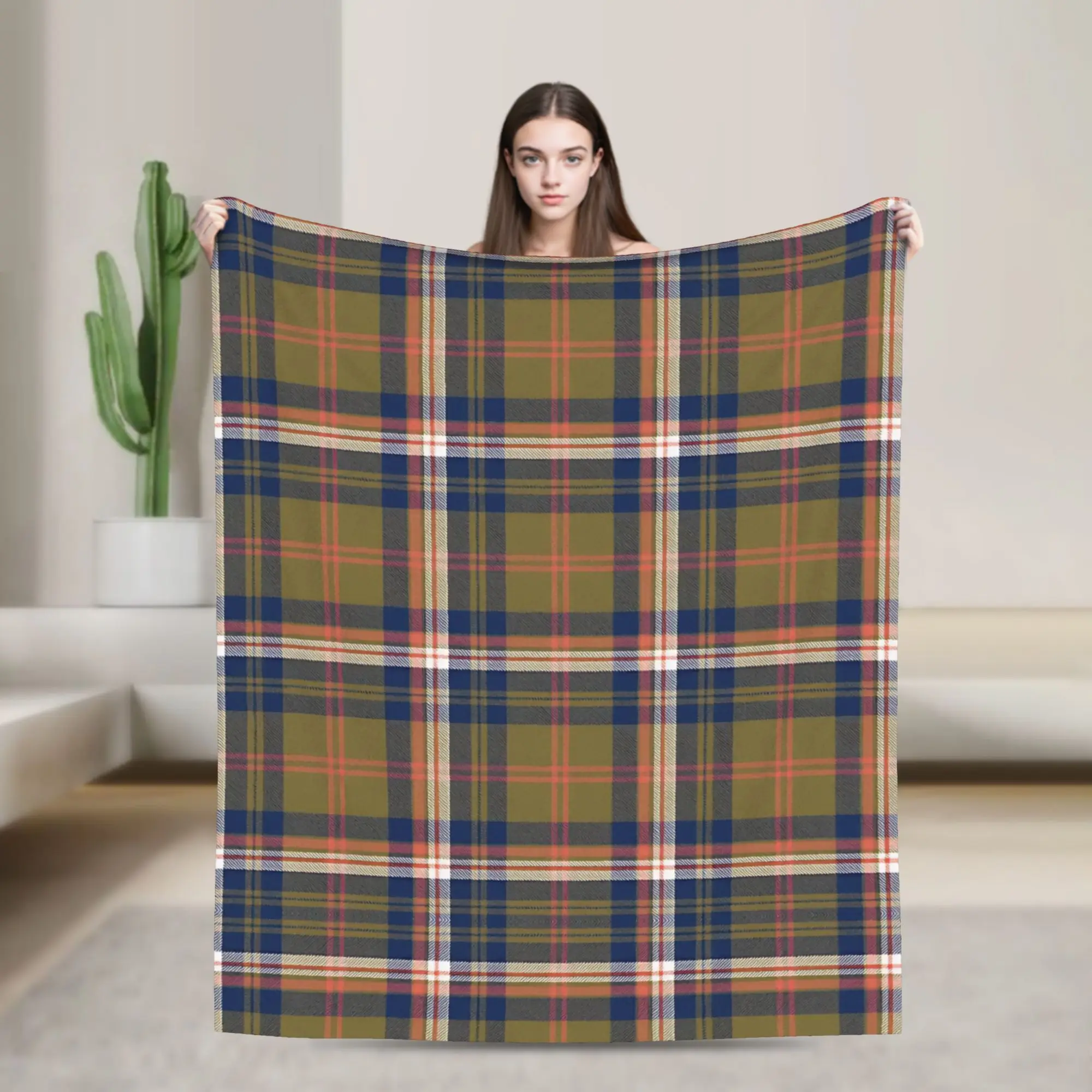 Castlecroft Tartan  Blanket  Flannel Throw Blanket Airplane Travel Portable Soft Warm Bedsprea,