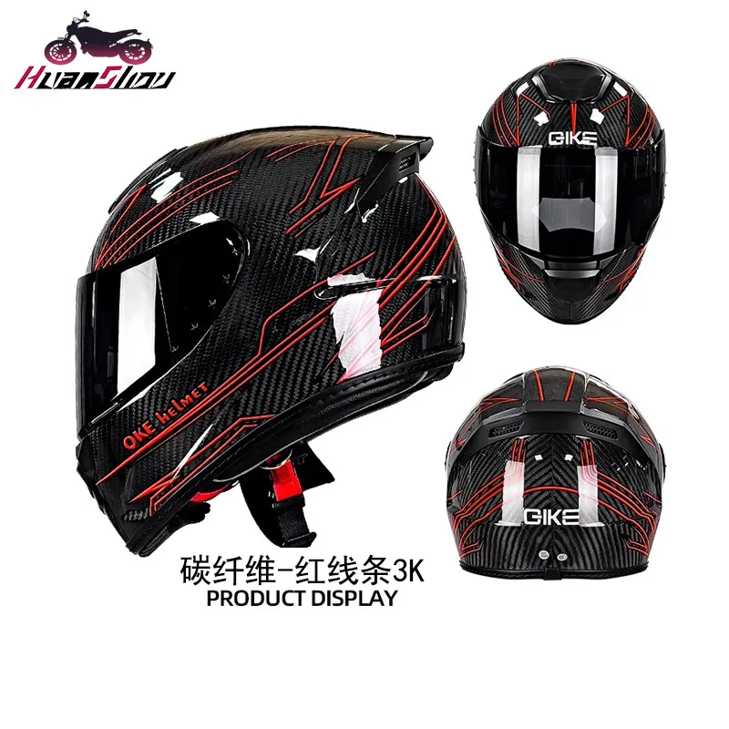 Carbon Fiber Motorcycle Helmet Men Full Face Scooter 3C Racing Motocross Off Road Casco Moto Capacete