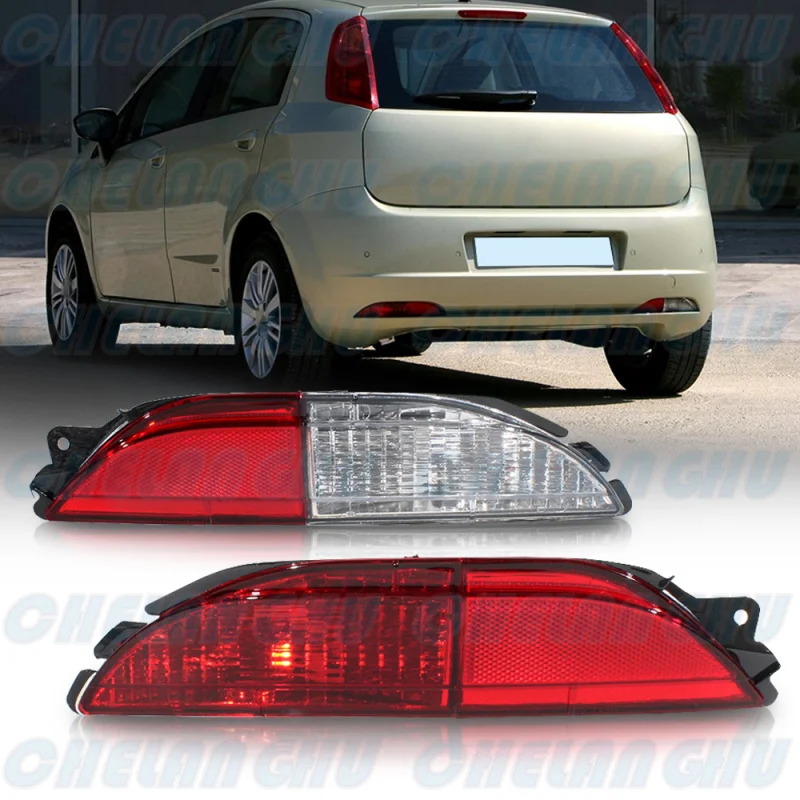 

For Fiat Grande Punto / Lancia Musa 2005 2006 2007 2008 2009 2010 2011 2012 1 Pair Rear Bumper Reflector Light Lamp