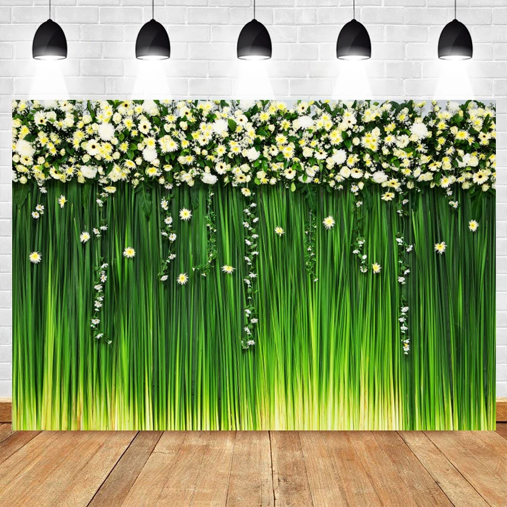 Wedding Photography Backdrop Spring Floral Flowers Wall Baby Birthday Party Decor Bridal Shower Portrait Photo Background Props