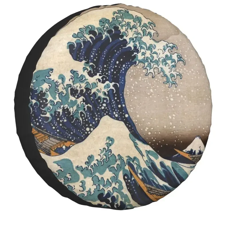 

Чехол для запасной шины Kanagawa The Great Wave Off, универсальный для Jeep Honda SUV RV, прицепа, освещение 14 дюймов 15 дюймов 16 дюймов 17 дюймов