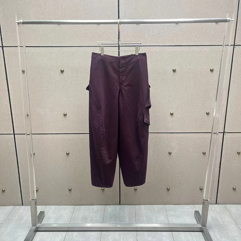 بنطلون نسائي متعدد الجيوب مصبوغ، بنطال كاجوال عصري، جينز عالي الجودة، خريف، طراز جديد، 2025، y2k