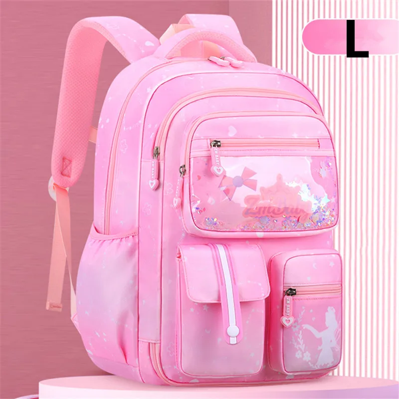 Sac à Dos Étanche pour Enfant et Adolescent, Cartable d\'École, Mignon Kawaii Primaire, de Couleur Rose, Nouvelle Collection 2024