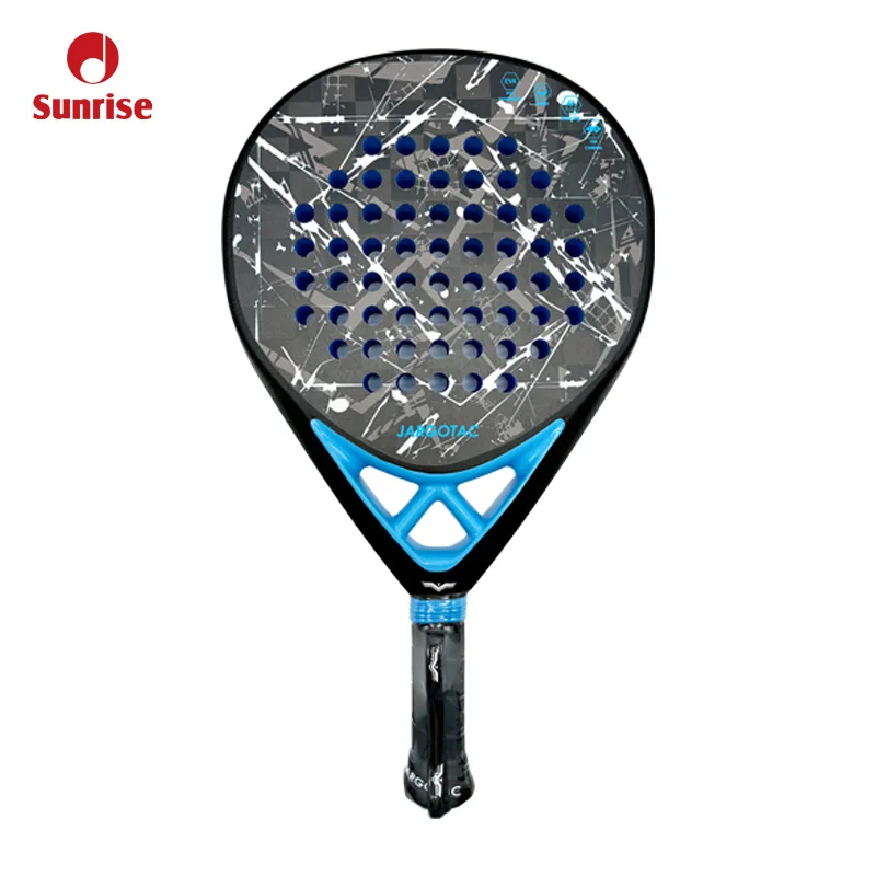 SA002 3K 12K 18K Carbon Fiber Teardrop Padel Rackets 260x260mm Face High Quality 36010g Weight Fiberglass Eva Core