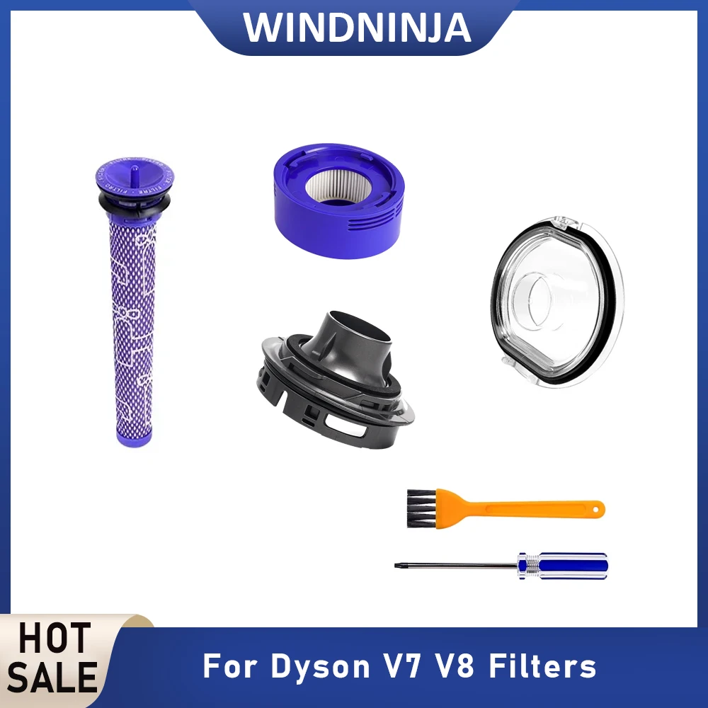 Replacement Parts For Dyson V7 V8 Vacuum Cleaner Dustbin Lid Cap Dust Bucket Cover with Sealing Ring Motor Back Cover Accessory