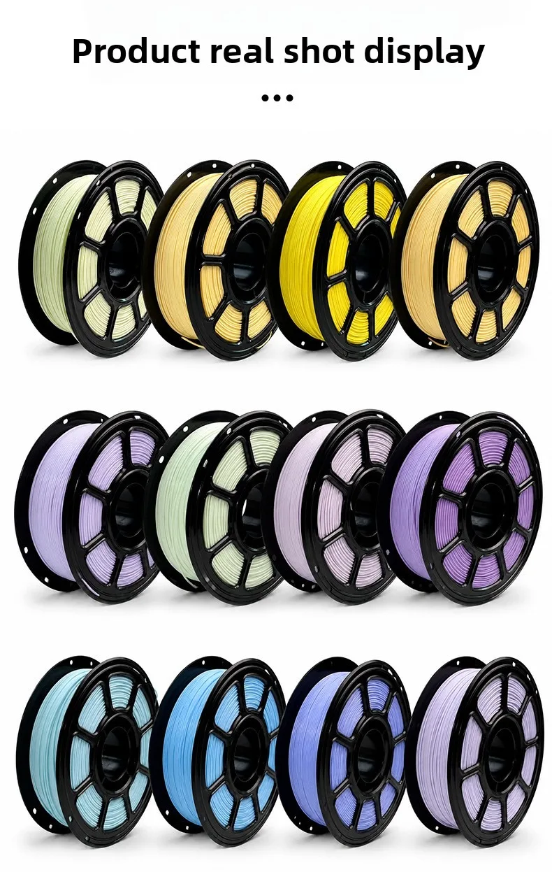 PLA Matte Macaron Color 3D Printer Filament 1.75mm Soft Touch Smooth Printing Light Pastel Single Spool Eco-Friendly 1KG