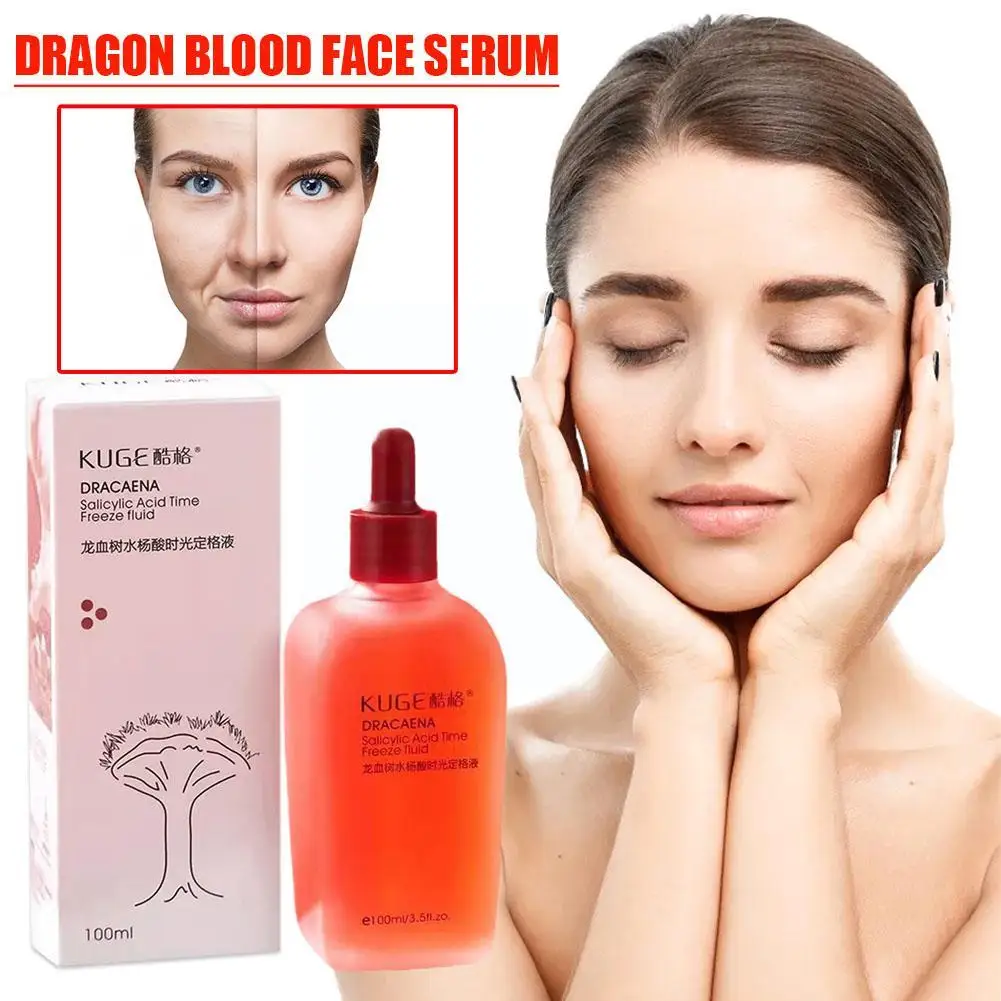 100ml Dragon Blood Salicylic Acid Time Freeze Fluid Serum Brightening Skin Rejuvenation Moisturizing Face Anti Aging Finely