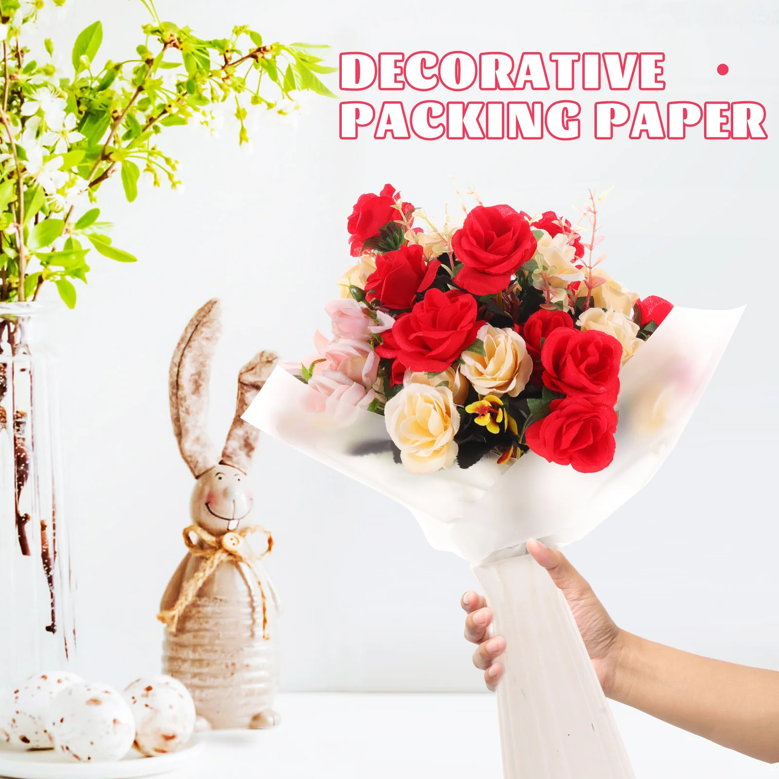 

20 Sheets Unique Decorative Wrapping Paper for Wedding Party Bouquet Florist Flowers Translucent Practical Packaging Gift