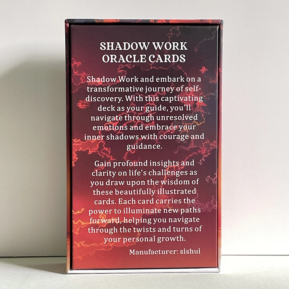 Oracle Cards Shadow Work 12x7cm 56-cards Tarot Board Deck in Box 400 GSM Paper Affirmation Keywords Taro