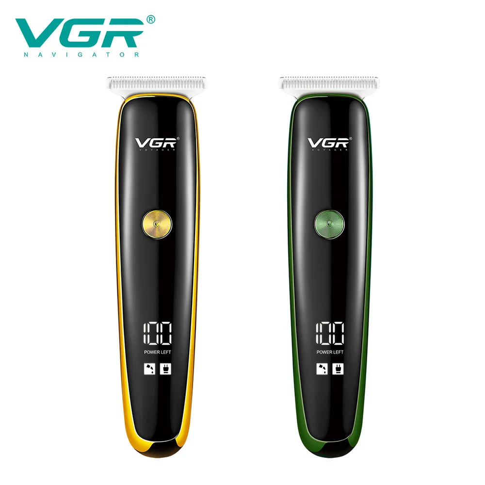 VGR V-966 Hair Clipper Electric Professional Personal Care Rechargeable Trimmer Haircut Barber Supplies USB LCD Machine VGR 966