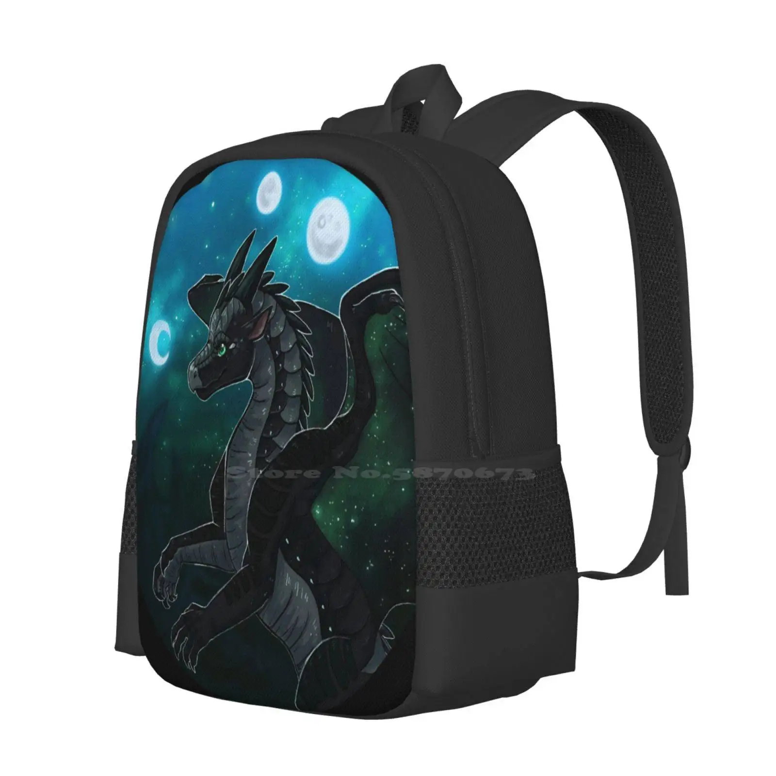 Wings Of Fire - Moonwatcher Hot Sale Backpack Fashion Bags Dragons Black Wings Of Fire Wingsoffire Wof Moonwatcher Moon Rising