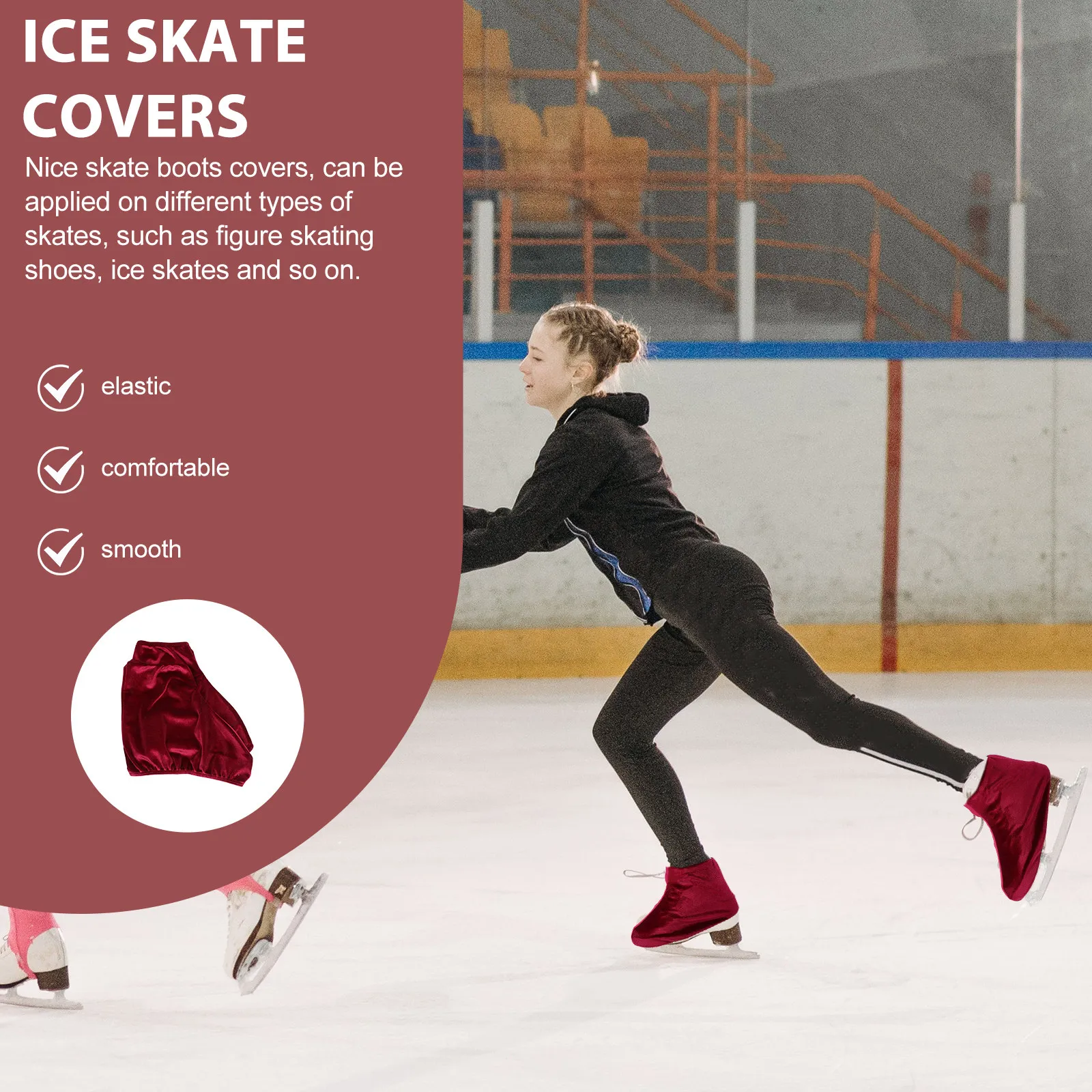 1Pair Premium Figure Skating Boot Covers Skate Shoes Protective Ice Skates Wear-Resistant Boot Covers Portable Travel Design