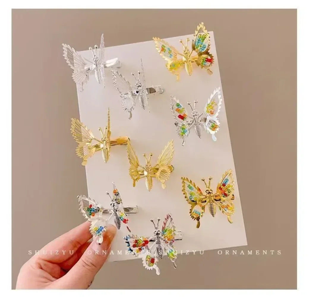 4pcs set Inciting Wings Butterfly Hair Accessories Metal Sparkling Hair Clips Decoration Hair Accessories for Children