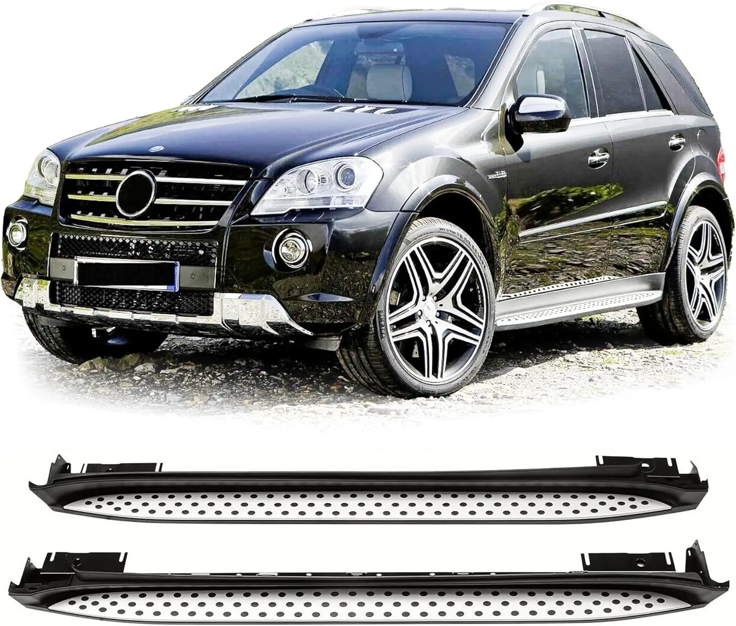 

Боковая подножка, совместимая с 2006 2007, 2008, 2009, 2010, 2011, Mercedes W164 ML350 320 500, алюминиевая пара