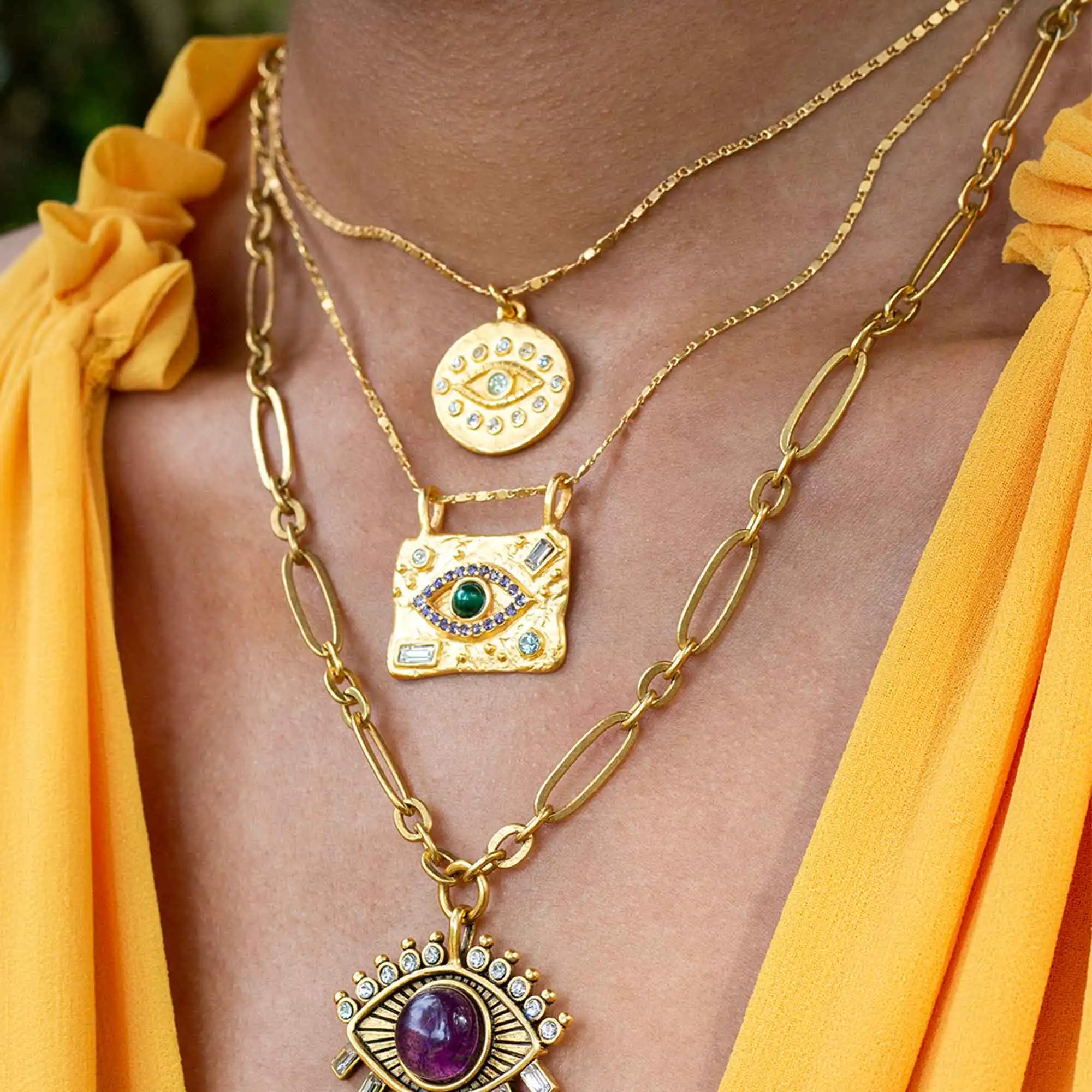 Collares de oro de 18K con zirconia cúbica y colgante de ojo de malacita: la joya perfecta para cada ocasión con Cocoyep
