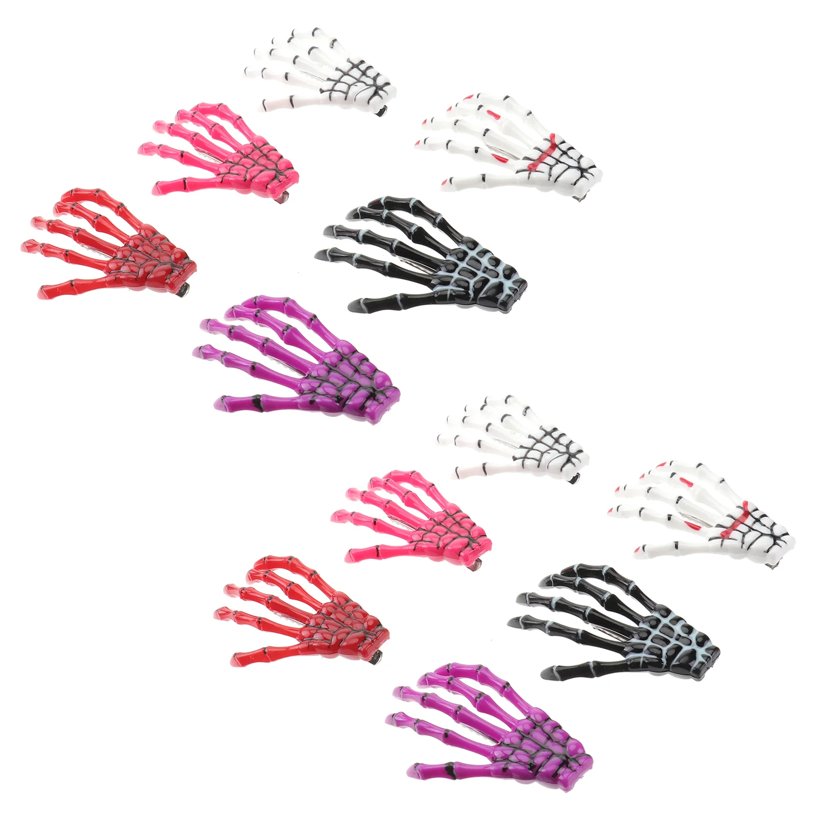 

12 PCS Halloween Hair Accessories Clip Barrettes Pin Claw Hairpin Skull Women
