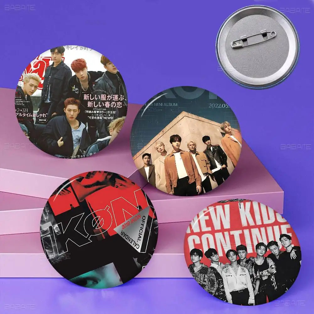 Популярные креативные булавки Kpop Group I-Ikon, забавная круглая брошь на кнопке, значок, рюкзак, шляпа, аксессуары, ювелирные изделия, подарки для друга