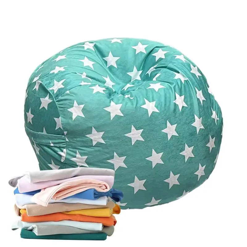 

Stuffed Animal Storage Cover Cute Pattern Beanbag Chairs For Kids Large Capacity Organizer With Handles And Zippers For Stuffed