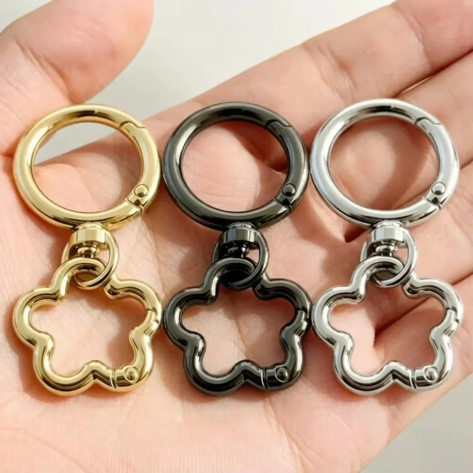 2/30/50Pcs Double Opening Keychain Clips, Swivel Clips for Lanyards, Spring Snap Hooks Keychain Clasp with 1 Rings for Keychains