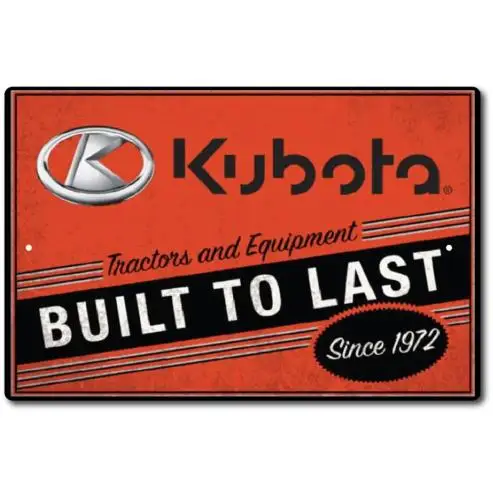 Kubota sign metal tin RetroTractor equipment wall agricultural decor Sign-Aluminum
