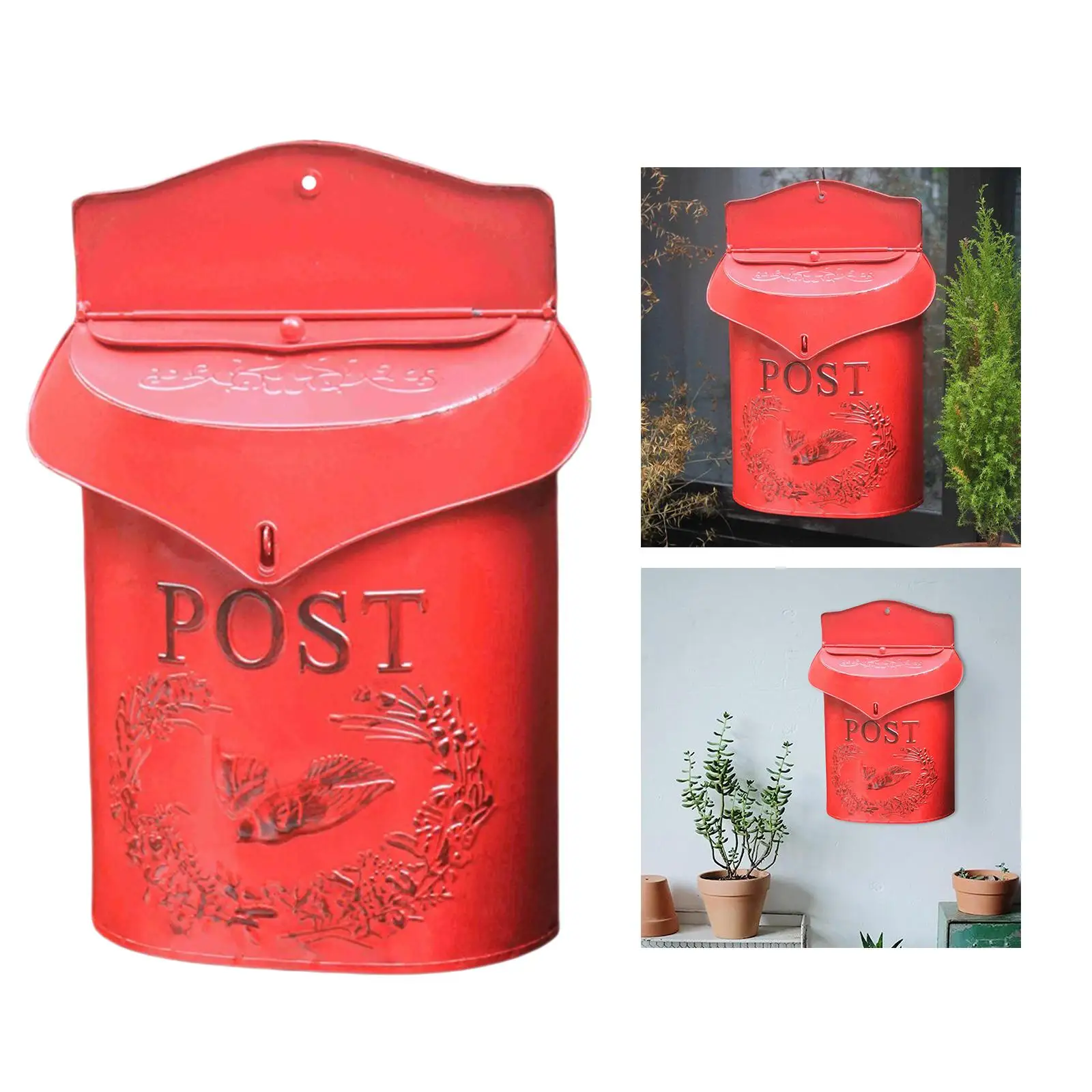 

European Wall Mailbox Mail Box Metal Post Letter Box for Outdoor Garden Door