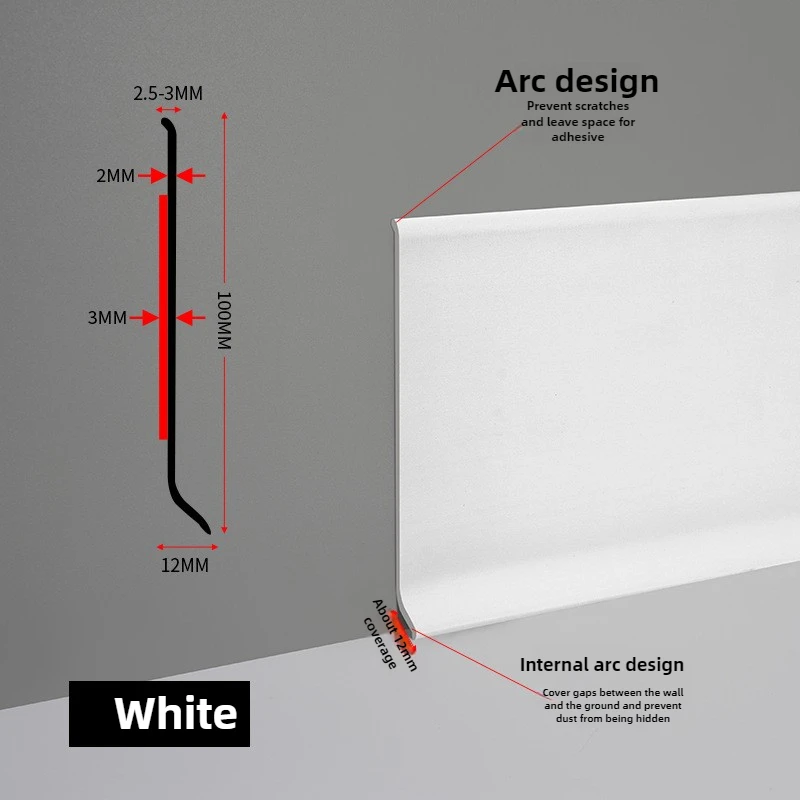 لوح تنورة PVC ذاتي اللصق لألواح الحائط، زخرفة حافة زخرفية بسيطة للجدران المميزة وديكور المنزل #3