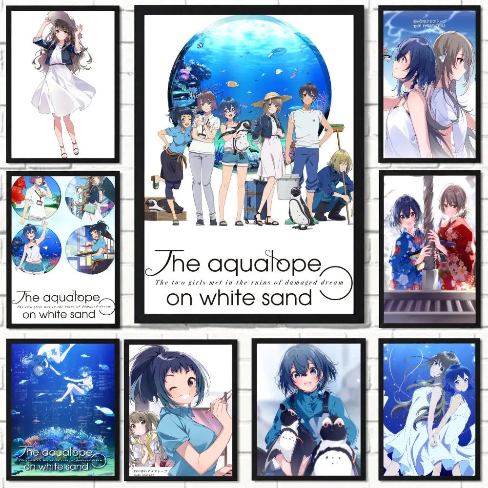 anime T-The Aquatope on White Sand-D Poster Self Adhesive Wall Decor for Modern Home Cafe Office and Bar