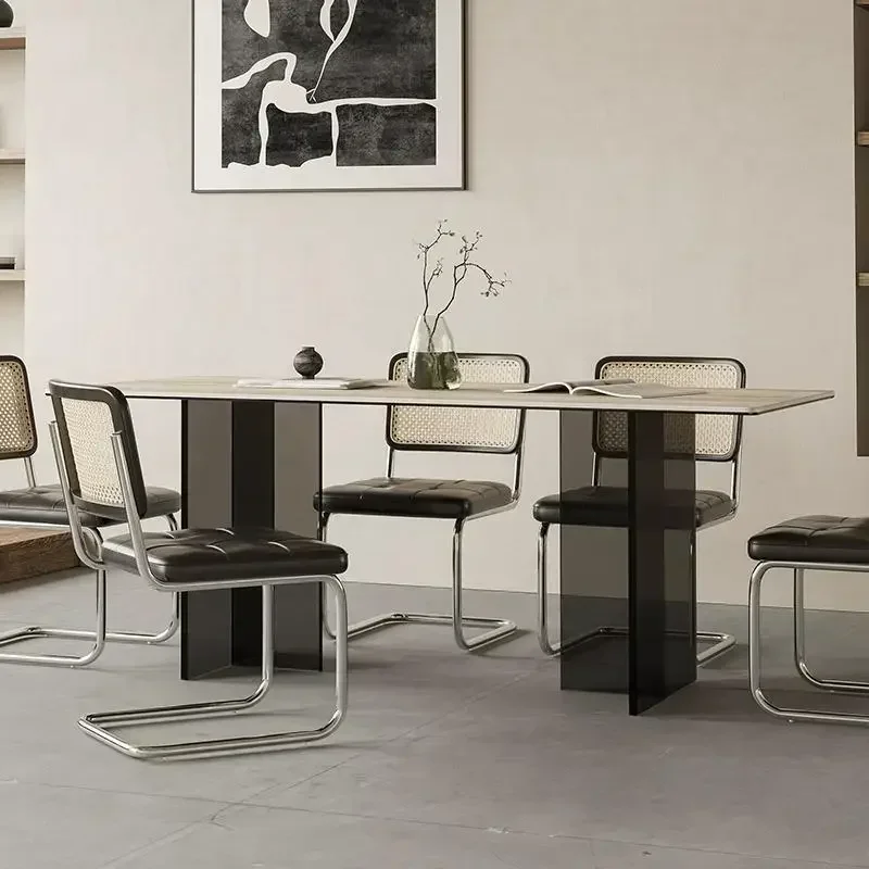 

For Snack Designer Dining Table Nordic Luxury Restaurant Newclassic Dining Table Salon Modern Unusual Wood Mesas De Furniture