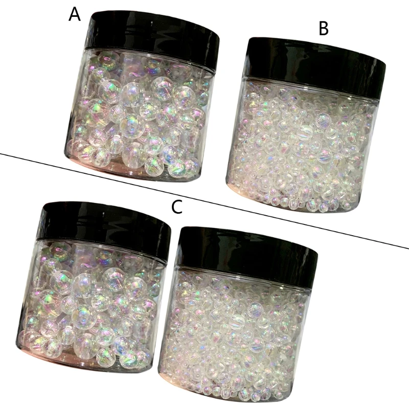 UV Resin Bubble Beads, Transparent Iridescent Colored Water Droplet Bubble Beads