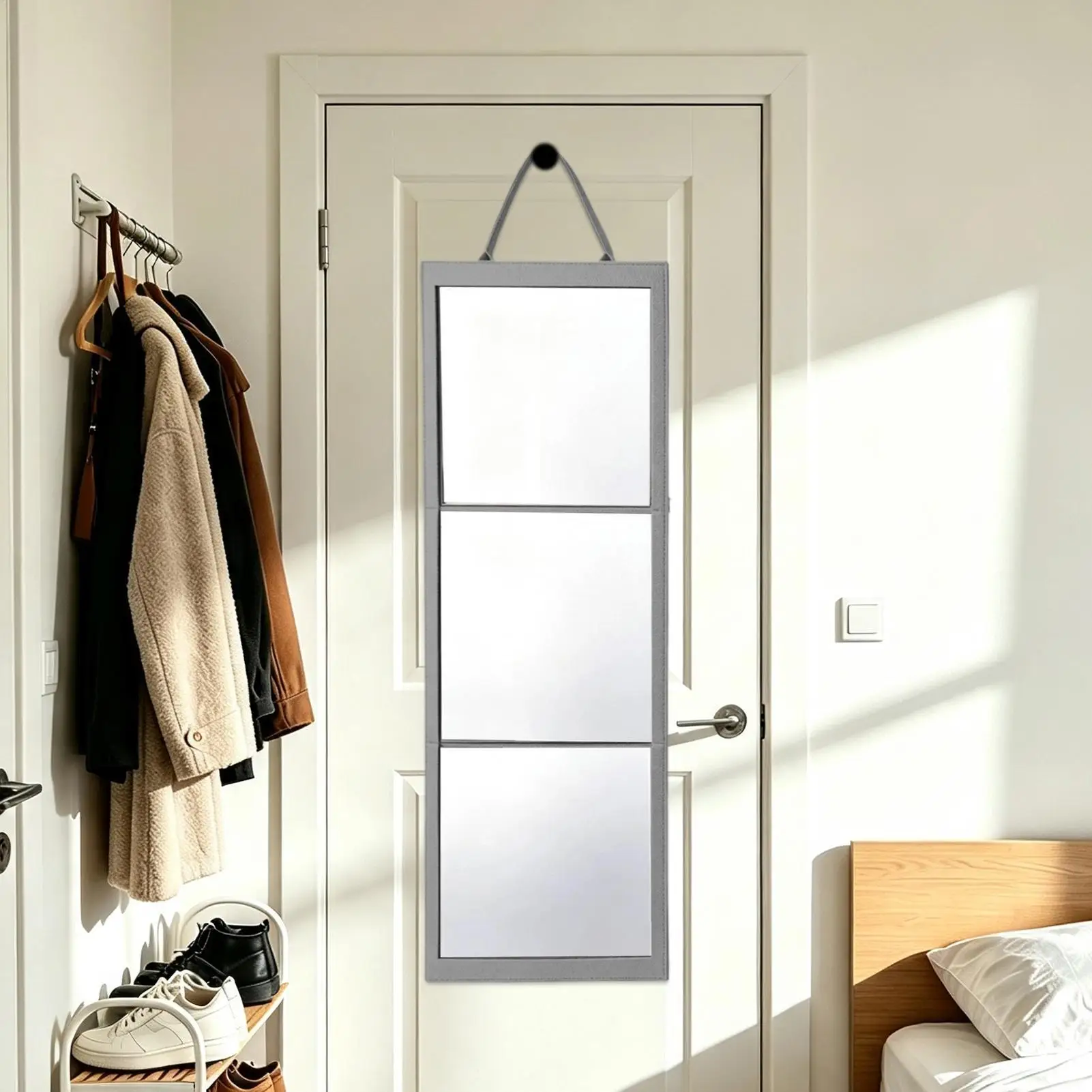 NEW Full Body Mirror for Bedroom Hangable Folding Shatterproof Looking-Glass 108x28cm Acrylic Wall Mirror for Door Wall Desktop