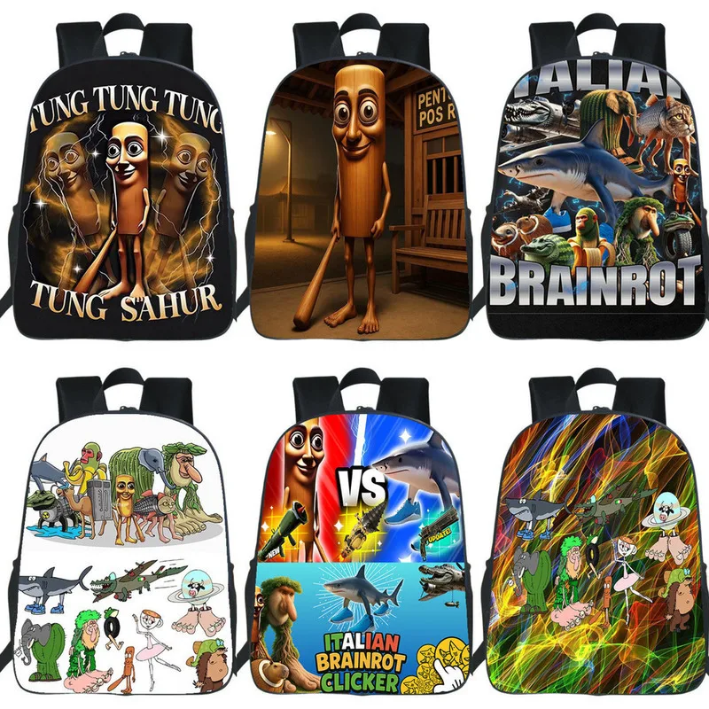 Tung Tung Tung Sahur Schoolbags Sahur Backpack Bombardinocrocodilo Tralalelo Tralala Penbag Bookbag For Students Computer Bags