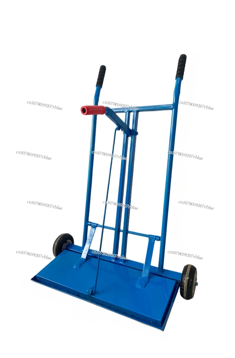 Hand-Pushed Magnetic Metal Tray: Powerful Industrial Iron Pickup Push Cart for Convenient Cleaning and Self-Unloading!