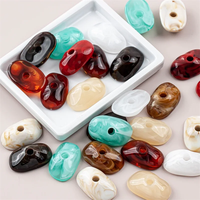 

Wholesale 56pcs/lot color print geometry Irregular shape resin beads diy jewelry garment hair accessory