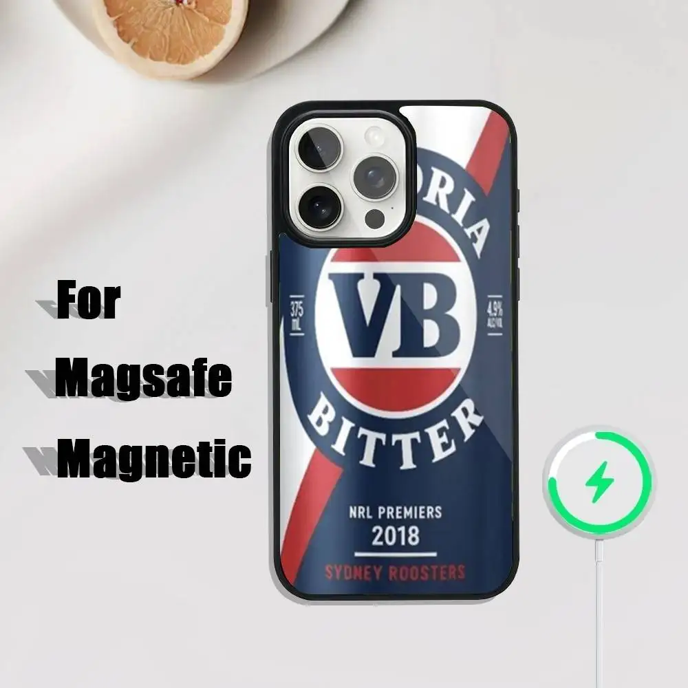 Funda de teléfono Bitter VB para iPhone 16,15,14,13,12,11,Plus,Pro,Max Mini Magsafe carga inalámbrica magnética