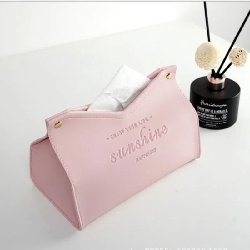 

PU Leather Tissue Boxes, Desktop Tissues Case,Home Toilet Car Anti-Moisture Paper Container, Napkin Holder,Paper Storage Box