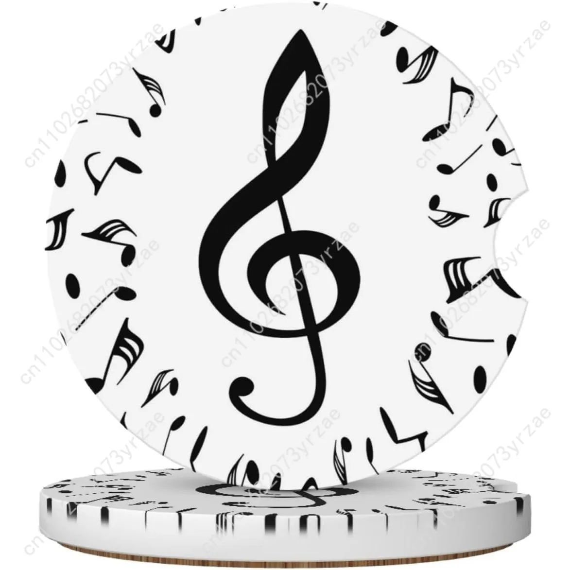 

Music Musical Notes Car Coasters 2pcs Absorbent Anti Slip Car Coasters Scalding Waterproof Easy Clean Car Interior Accessories