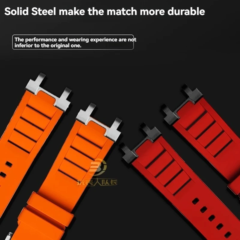 حزام مطاطي قابل للتنفس لـ G-SHOCK كاسيو الصلب القلب MTG-B1000 MTG B1000 تعديل فلورو المطاط حزام الساعات معصمه مقاوم للماء