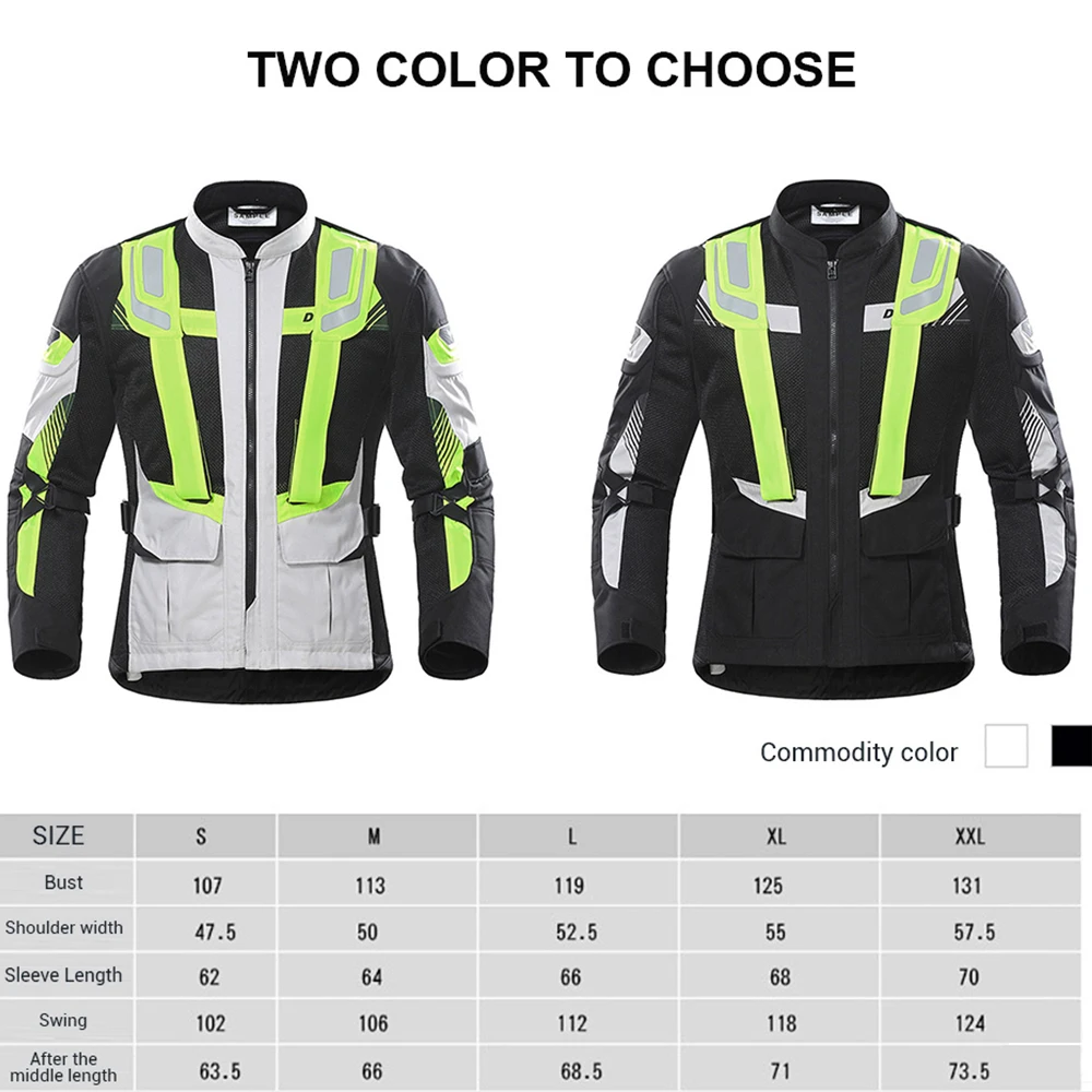 Kemimoto Motorrad Männer Jacke atmungsaktive feuchtigkeit transportierende leichte Moto Jacke Kleidung reflektierende Streifen grün Mesh Stoff