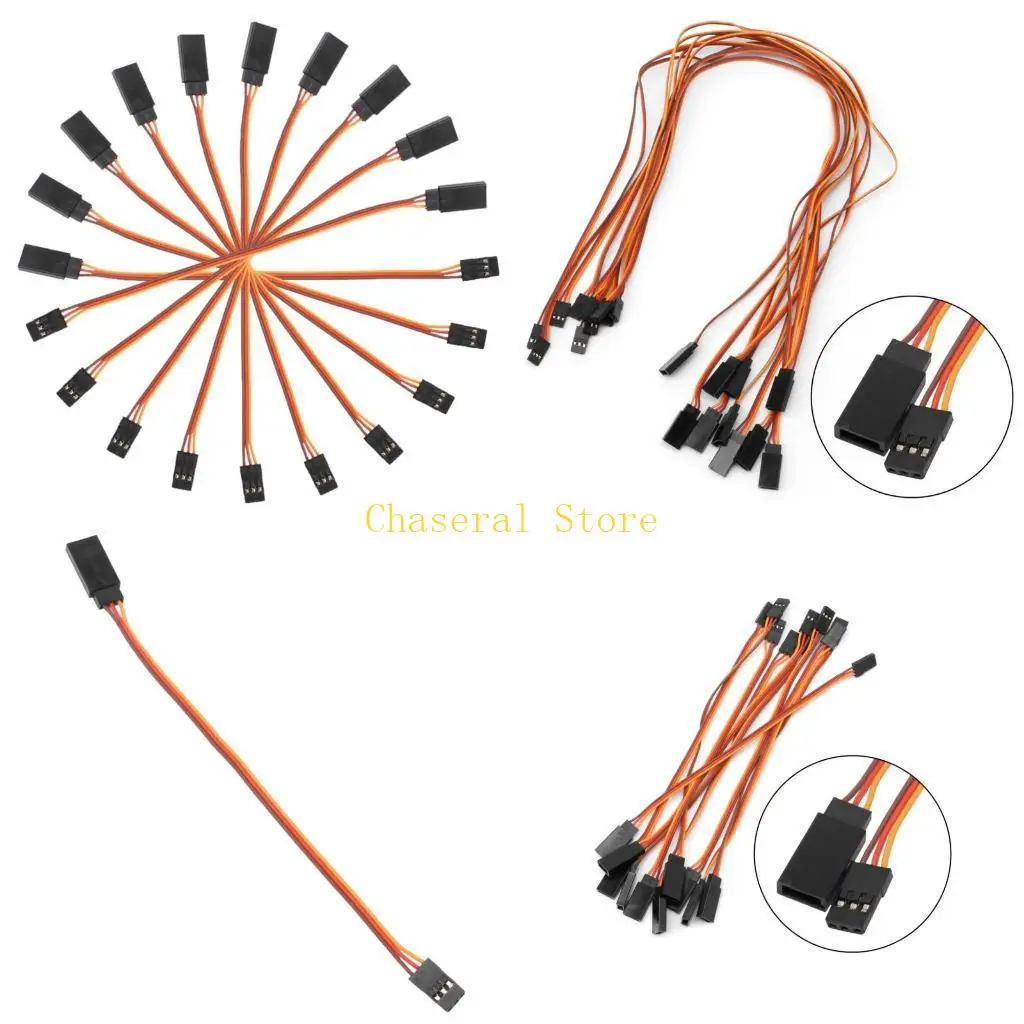 

E7CE 10pcs 150 мм Сервопровод Сервопровод Служба Сводной кабель для RC Futaba 15 см. Мужчина -самца