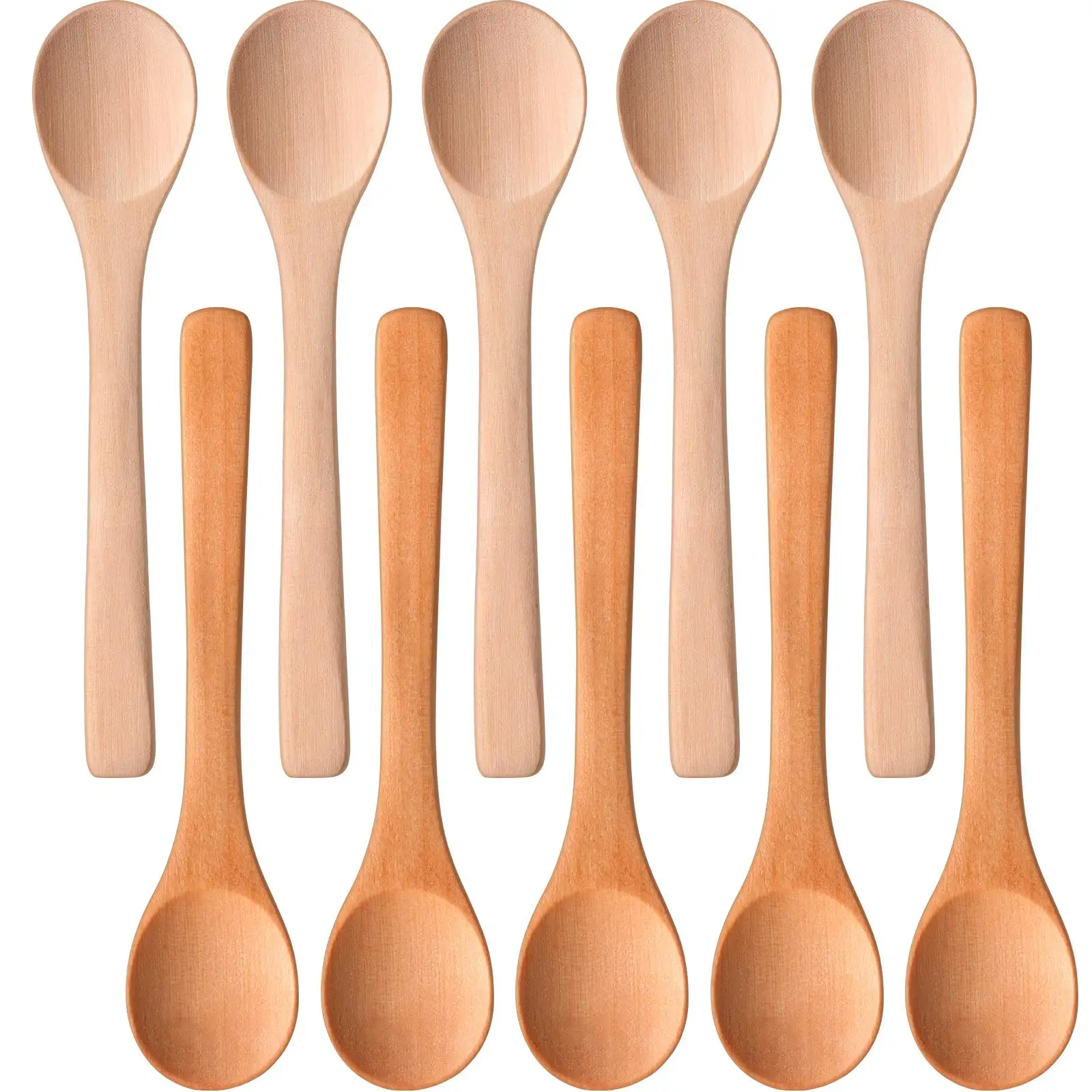 10/20/50/100pcs Mini Wooden Spoon Small Soup Spoons Serving Spoons Wooden Honey Teaspoon for Seasoning Oil Coffee Tea Sugar