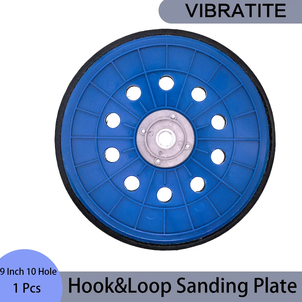 9 Inch 10 Holes Drywall Sander Backing Pad 1 Pcs M14 Thread Hook & Loop Sanding Pad Replacement Sanding Disc for Wall Polishing