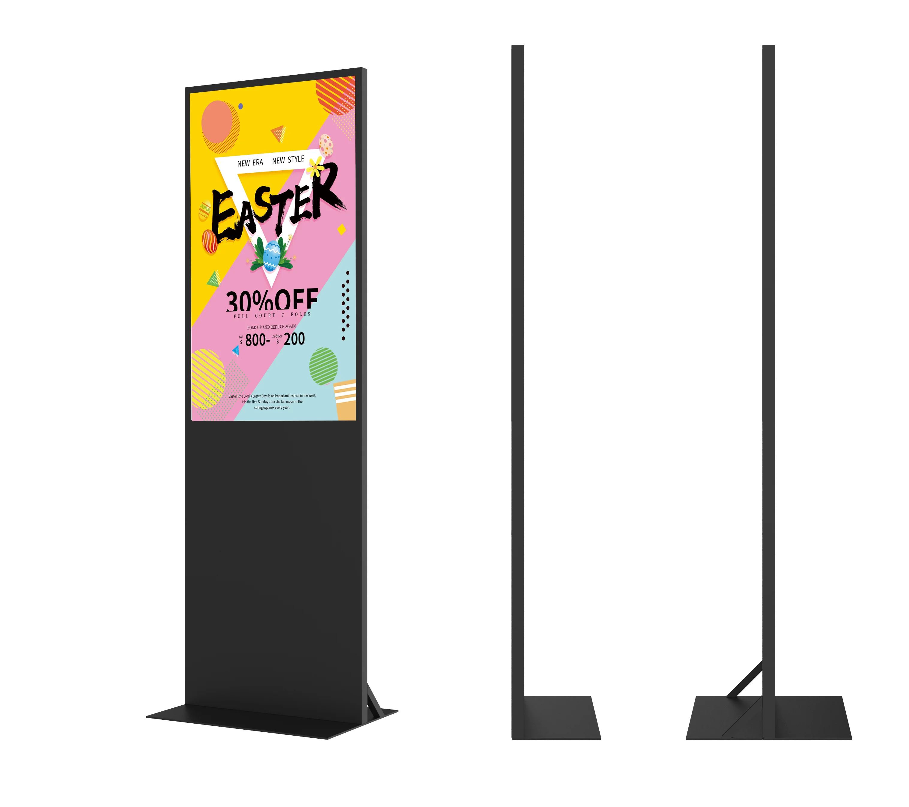 Floor Stand 43 55 Inch Indoor 4K Player Interactive Touch Screen Vertical Wayfinding Advertising Display LCD Digital Signage