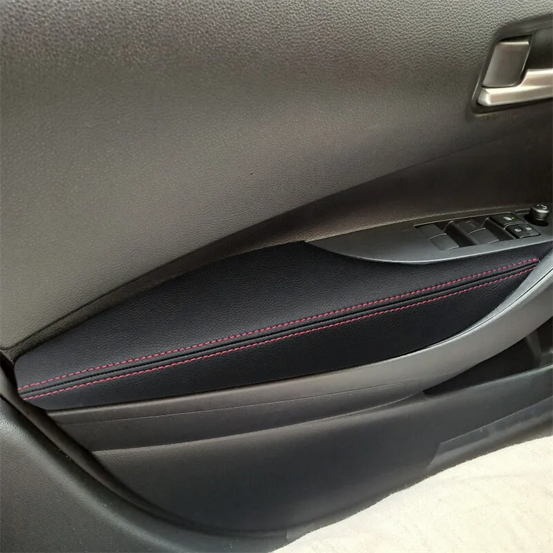 

4Pcs Interior Door Armrest Handle Cover Toyota Corolla 2020-2022 Leather Door Armrest Cover For Toyota Corolla 2019-2022