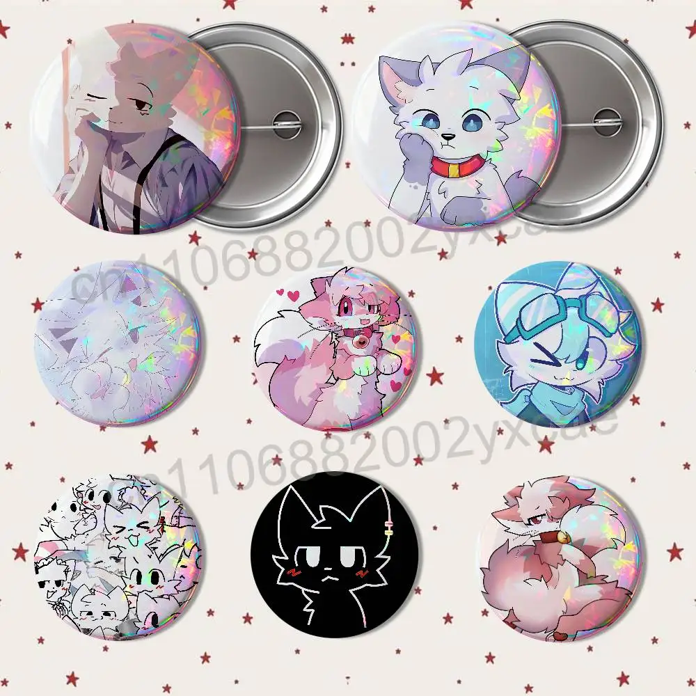 

Beautiful Cat cute Meme Boykisser Badge on Backpack Clothes decoration Tinplate Round Brooch Funny Custom Gifts for Friend