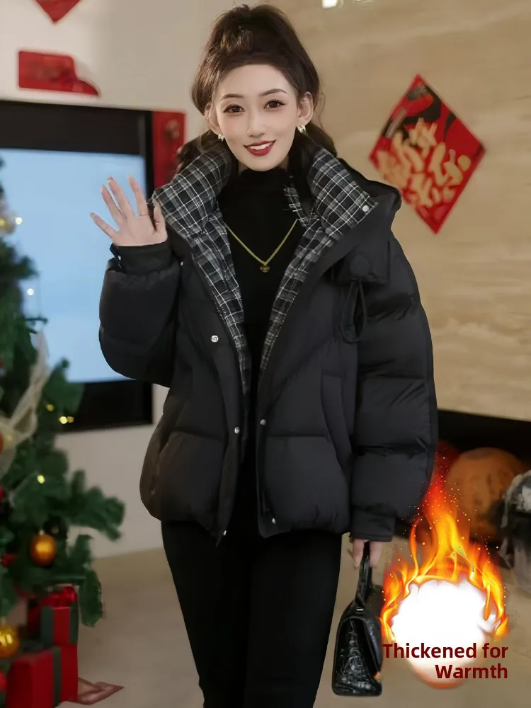 여성용 다운 코튼 재킷 겨울용 두꺼운 따뜻한 코트 후드 브레드 스타일 한국 버전 다용도 소형 사이즈 친화적인 외투