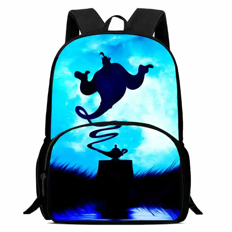 

Cartoon School Bags for Boys Girls,15IN Disney Aladdin School Backpack with Front Pouch,Light Weight & Durable Kids Backpack