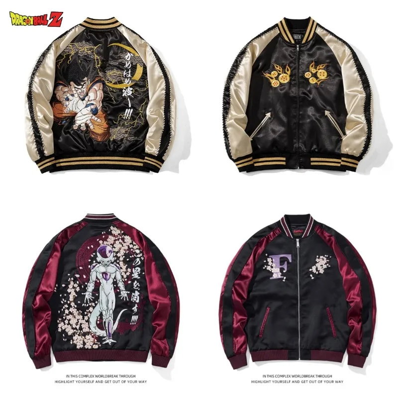 

New Anime Dragon Ball Goku Street Style Cartoon Embroidered Spring Men's Jacket Son Baseball Casual Fashion Jacket Holiday Gift