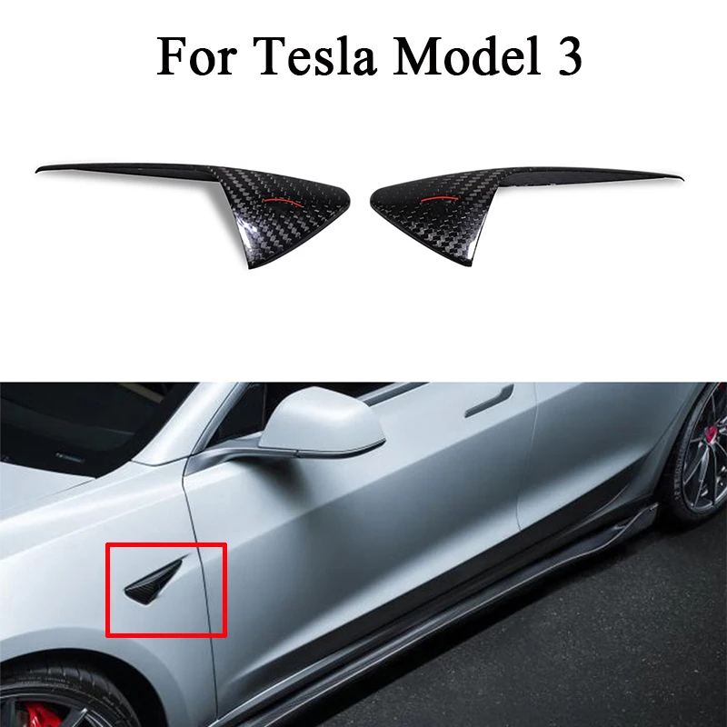 

Dry Carbon Fiber Fender Vent For Tesla Model 3 Fender Shape Car Accessories Exterior Upgrade Part Style