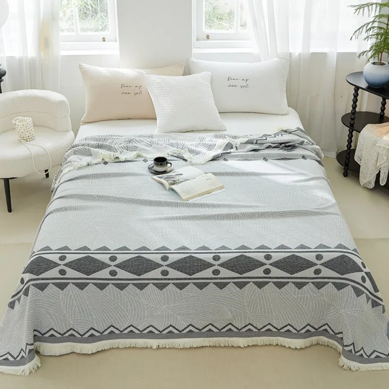 Drop Shipping Knitted Blanket With Tassel Throw Thread on the Bed Sofa Plaids Travel Multifunction Nap Blankets Soft Bedspread