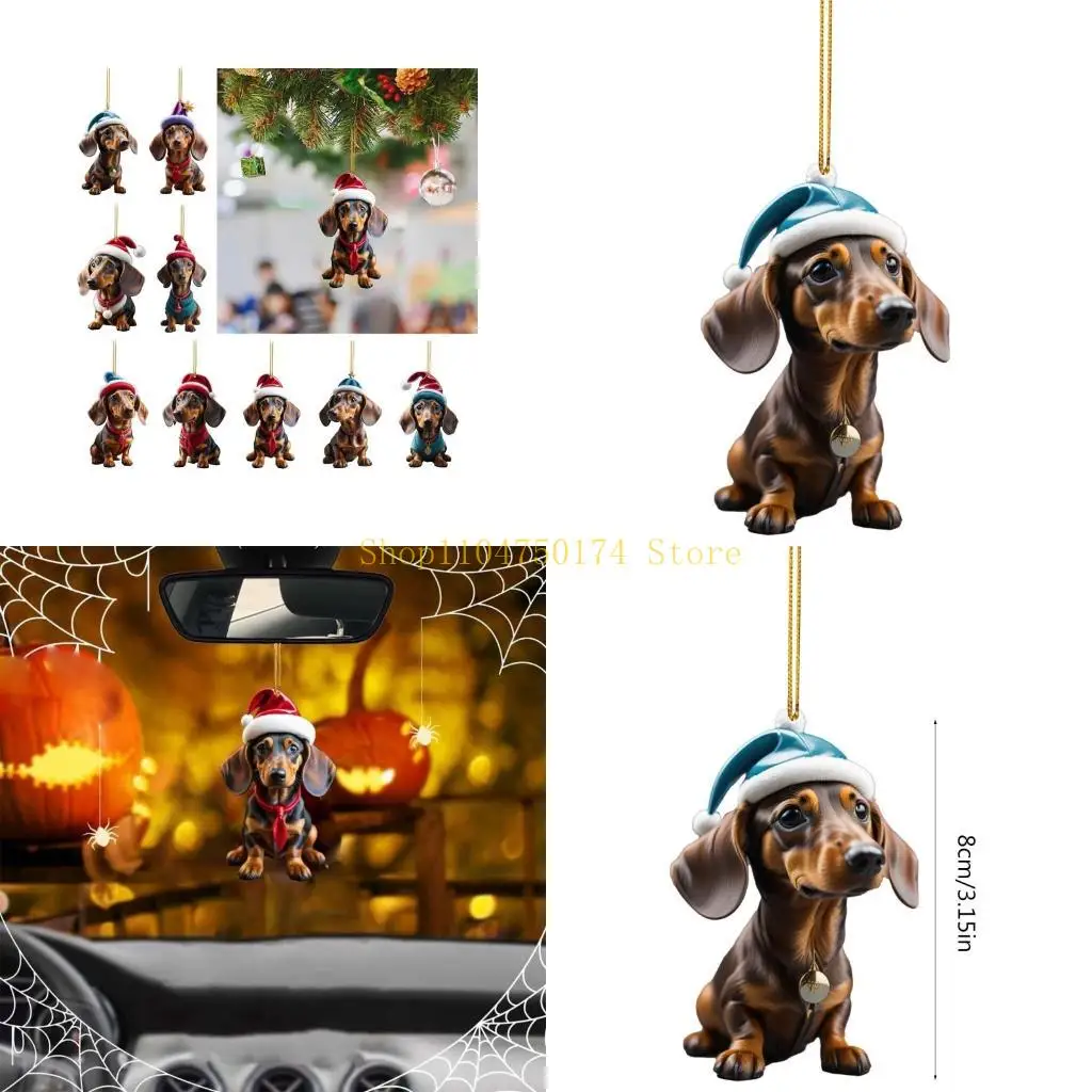 Причудливый мультяшный автомобильный кулон с собакой и шнурком, создающий атмосферу фестиваля, лидер продаж Причудливый мультяшный автомобильный кулон с собакой и шнурком, создающий атмосферу фестиваля, лидер продаж